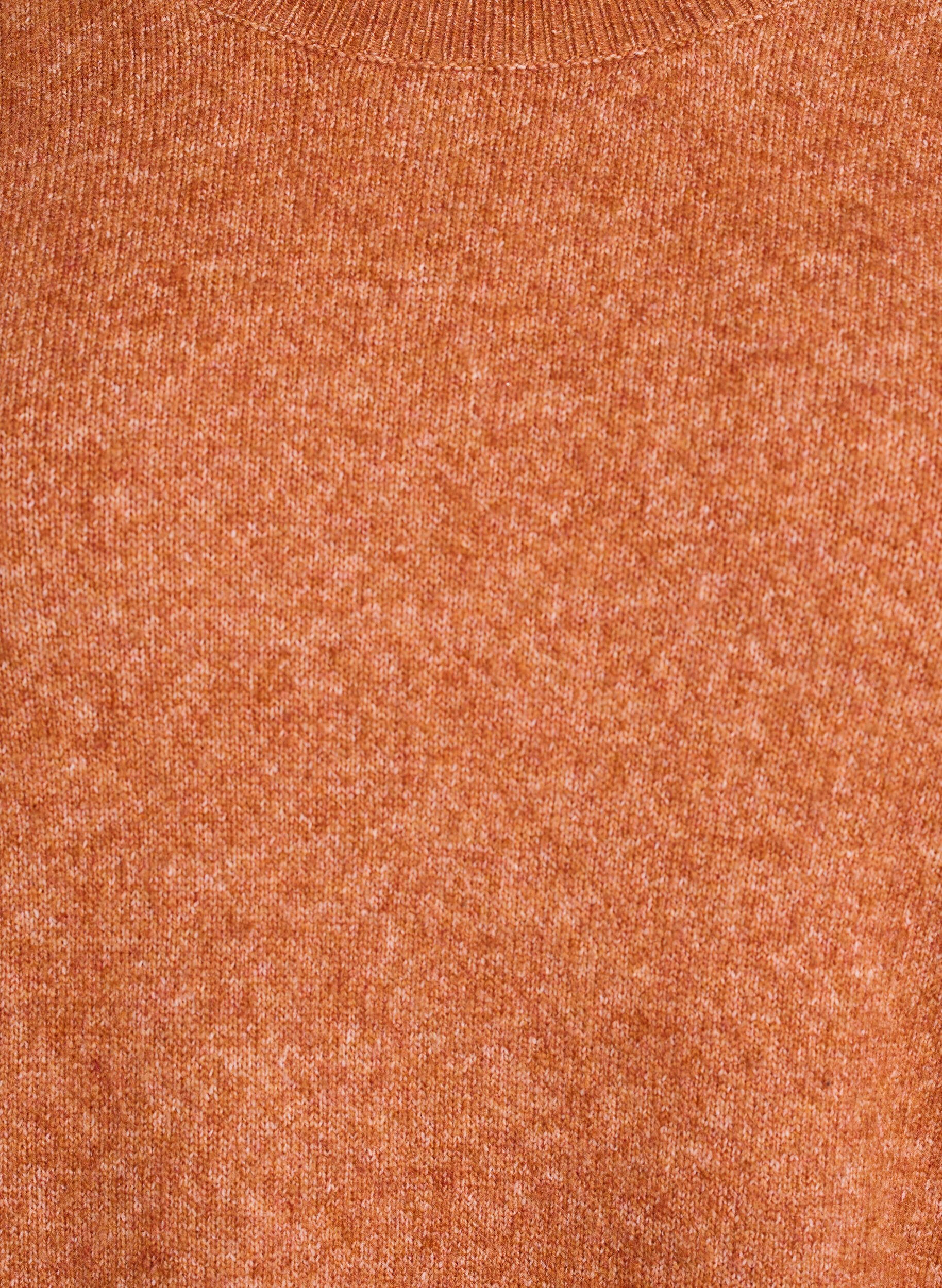 Zizzi L&oslash;s strikkegenser med markante s&oslash;mmer, Orange, Packshot image number 2