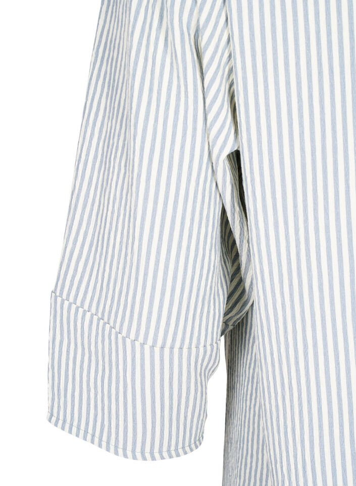 Stripete kjole med trekvartlange ermer, Blue Stripe, Packshot image number 3