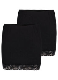 2-pakk topps utvidelser med blonder trim, Black/Black