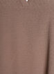 Bluse med korte volangermer og V-hals, Brun, Packshot image number 2