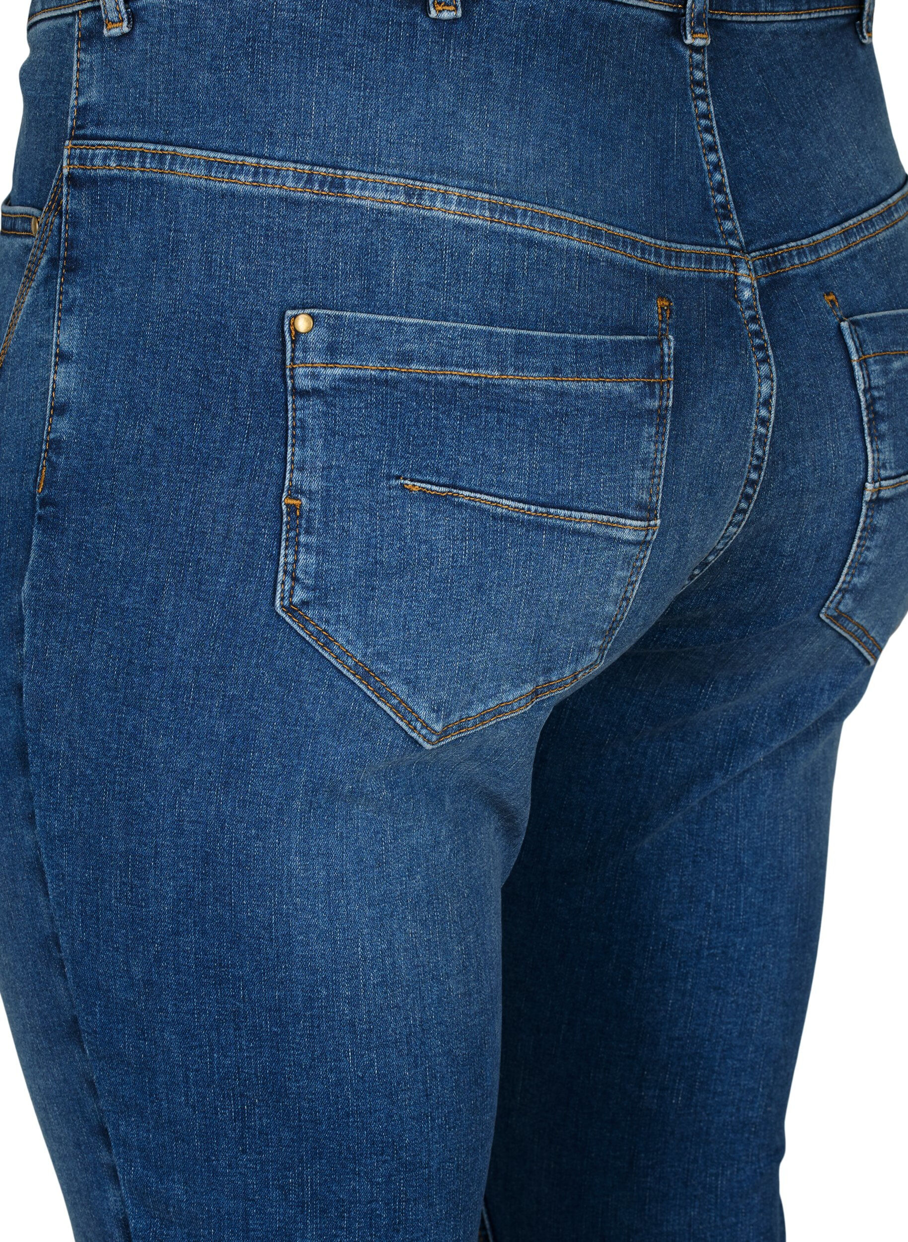 Zizzi Super Slim Amy jeans med h&oslash;yt liv, Blue denim, Packshot image number 3