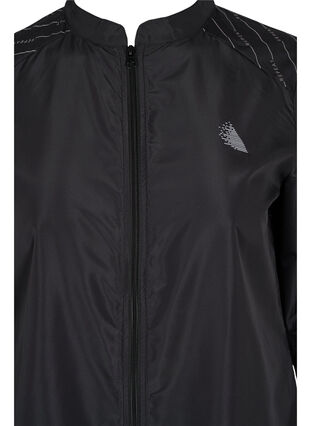 Treningsjakke med refleks, Black w- ReflexPrint, Packshot image number 2