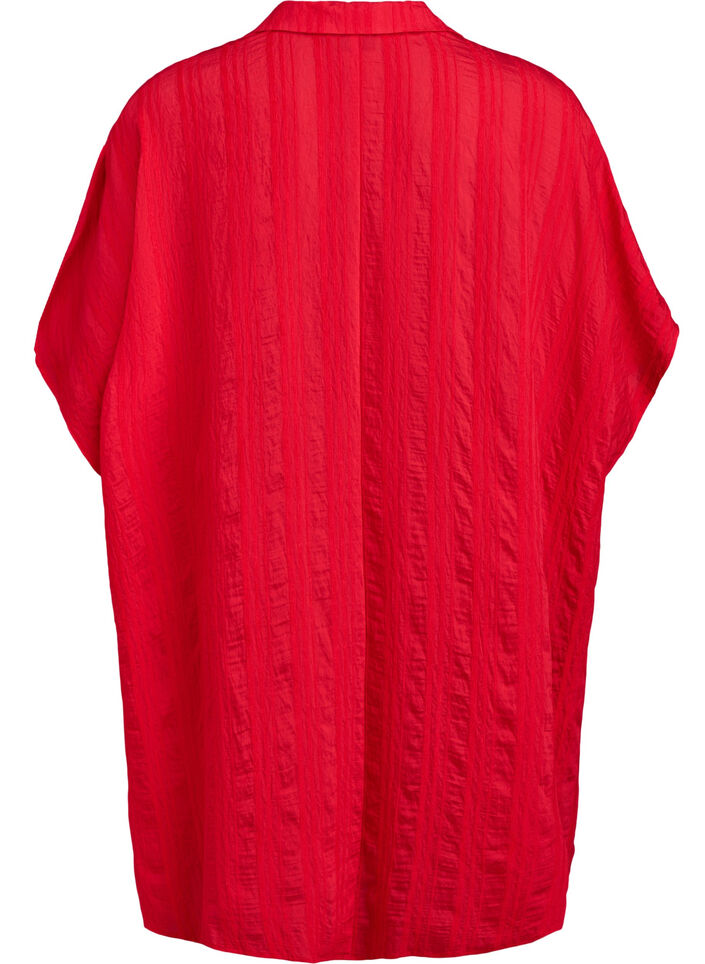 Strandkaftan med krage og knappelukking, True Red , Packshot
