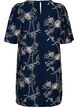 Kort A-formet kjole med brodert m&oslash;nster, Bl&aring;, Packshot image number 1