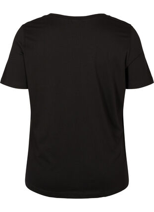 T-skjorte i bomull med trykk, Black/Magnificent, Packshot image number 1