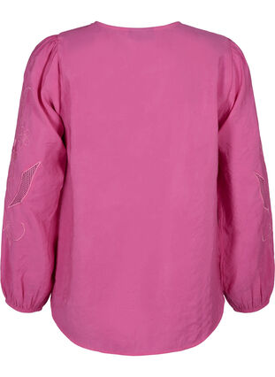 Bluse i Tencel ™ Modal med broderidetaljer, Phlox Pink, Packshot image number 1
