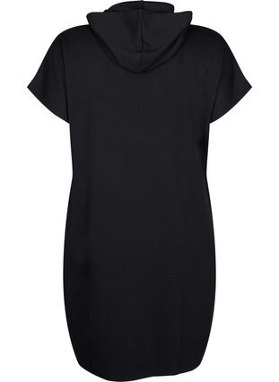 Kortermet kjole i modalblandet sweatshirtkvalitet., Black, Packshot image number 1