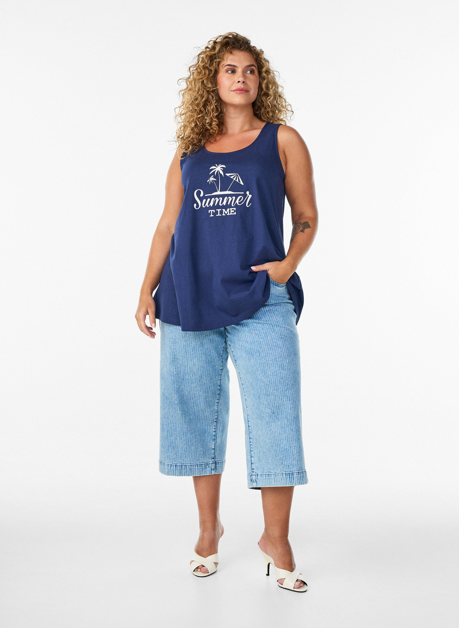 ZizziBomullstopp med A-form, Bl&aring;, Model image number 1