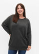 Strikket tunika i en viskoseblanding, Dark Grey Melange, Model image number 0