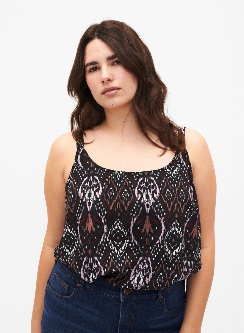 FLASH - Topp med mønster, Black Rose Ethnic, Model image number 0