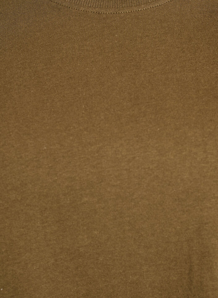 Basic T-skjorte i bomull med rund hals, Grønn, Packshot image number 2