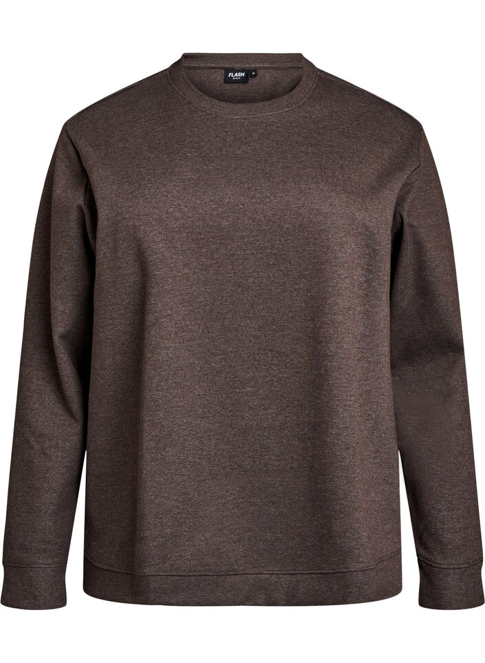 Genser med crewneck, Brun, Packshot image number 0