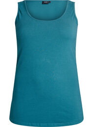 Ensfarget basic topp i bomull, Balsam