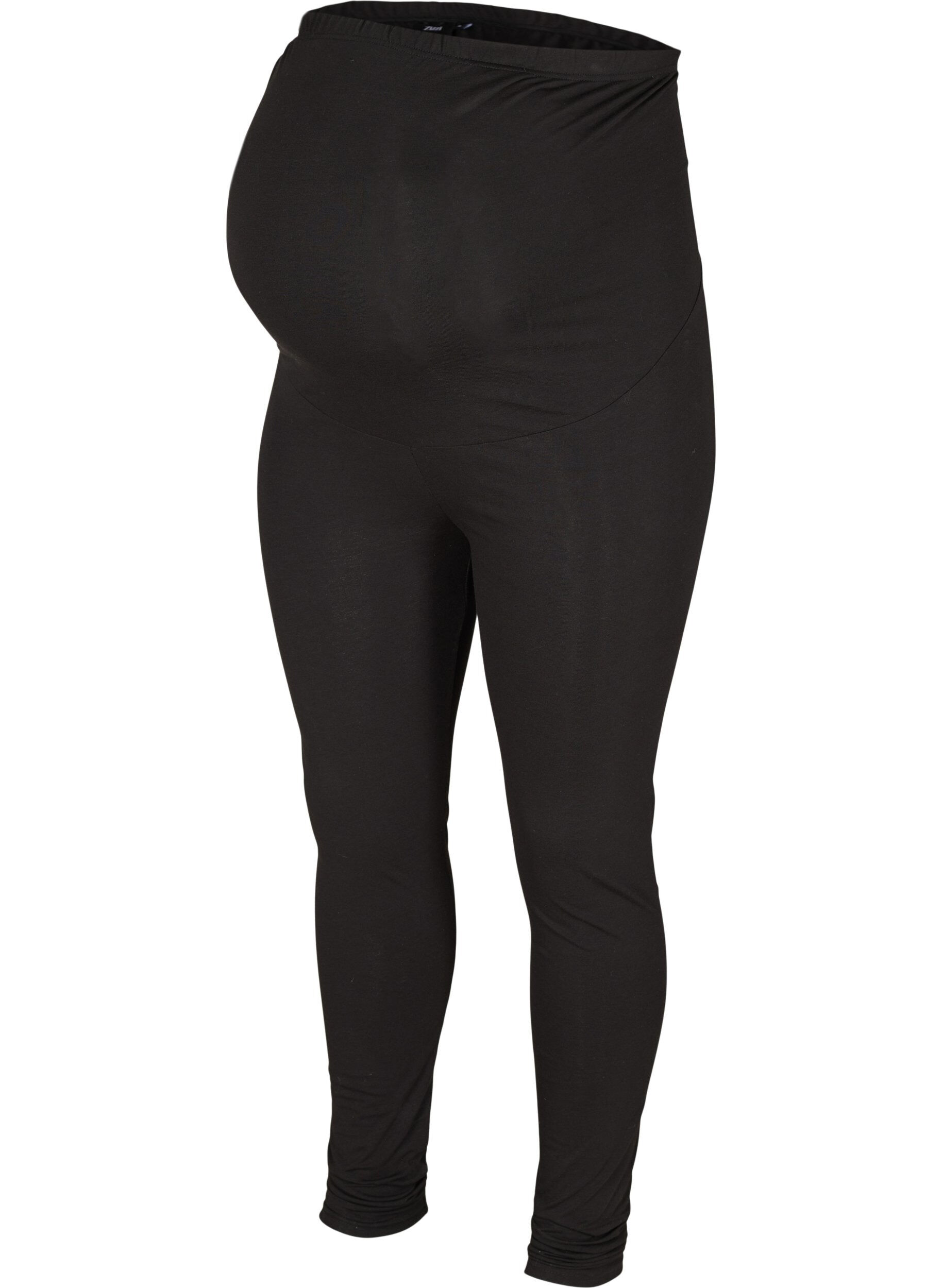 ZizziLeggings til gravide i bomull, Black, Packshot image number 0