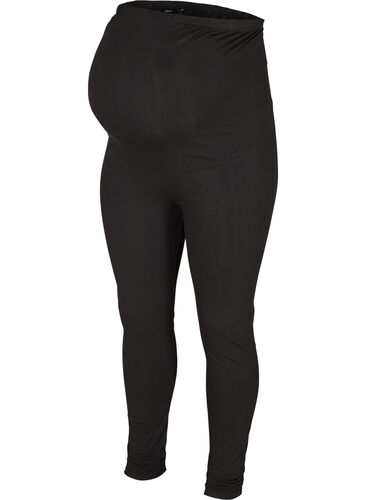 Leggings til gravide i bomull, Black, Packshot image number 0