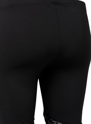 Sykkelshorts med blondekant, 2 stk., Black / Black, Packshot image number 2