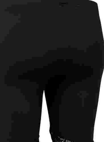 Sykkelshorts med blondekant, 2 stk., Black / Black, Packshot image number 2
