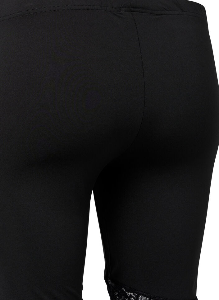 Sykkelshorts med blondekant, 2 stk., Black / Black, Packshot image number 2