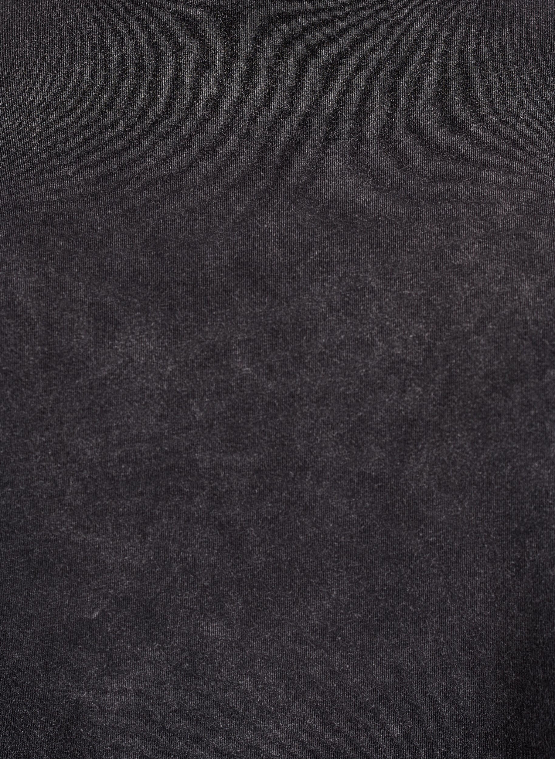 Zizzi Sporty bomulls-T-skjorte med et vasket utseende, Svart, Packshot image number 2