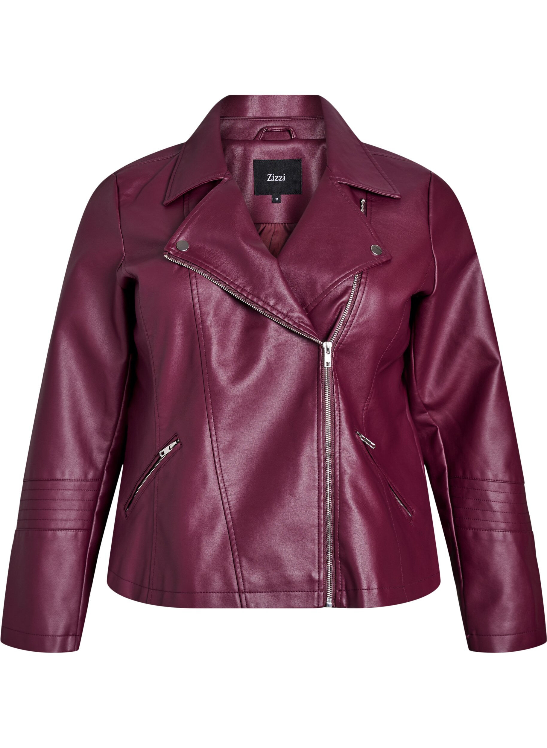 Imitert skinn bikerjakke