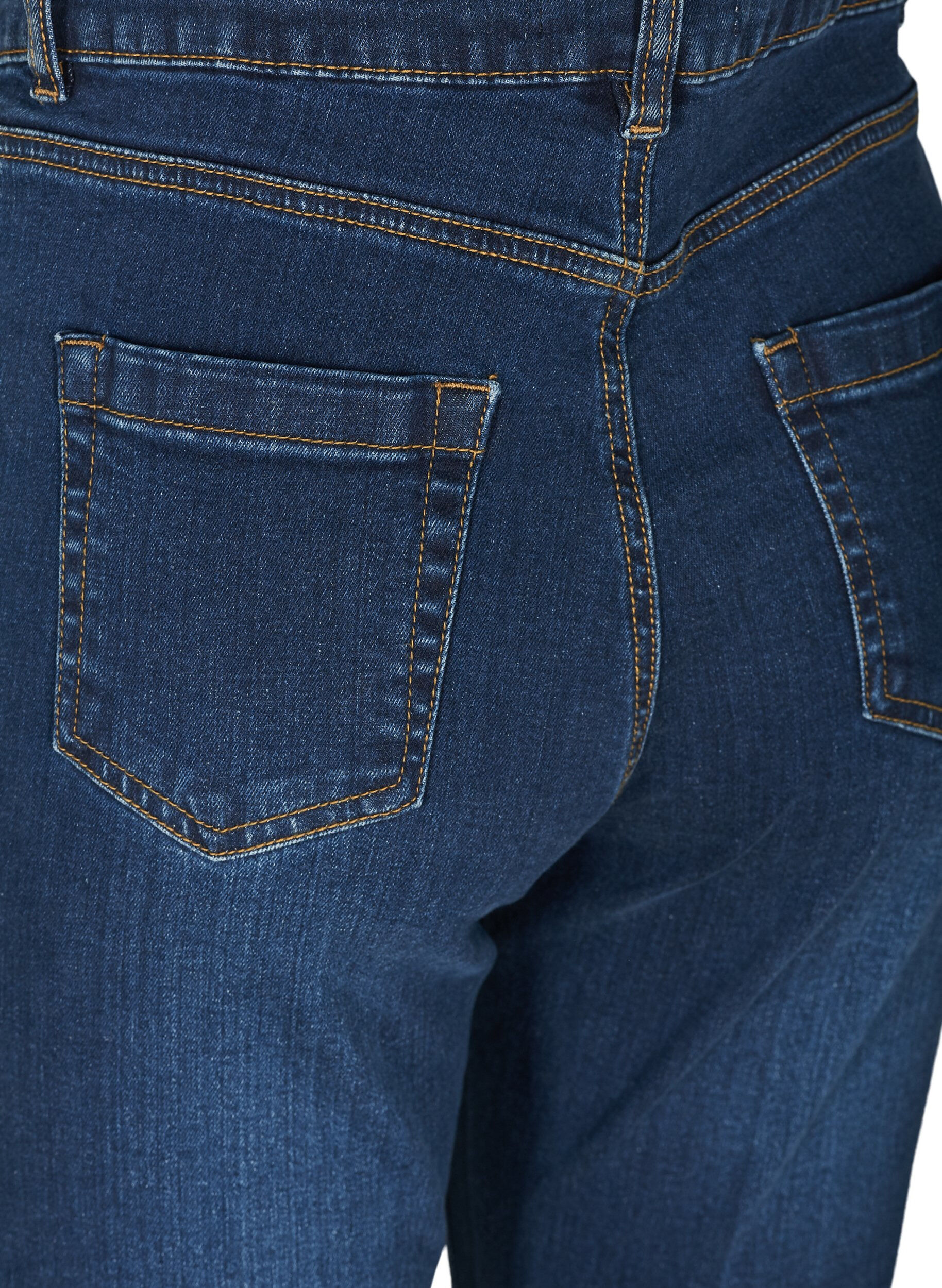 Zizzi Ellen bootcut jeans med h&oslash;yt liv, Bl&aring;, Packshot image number 3