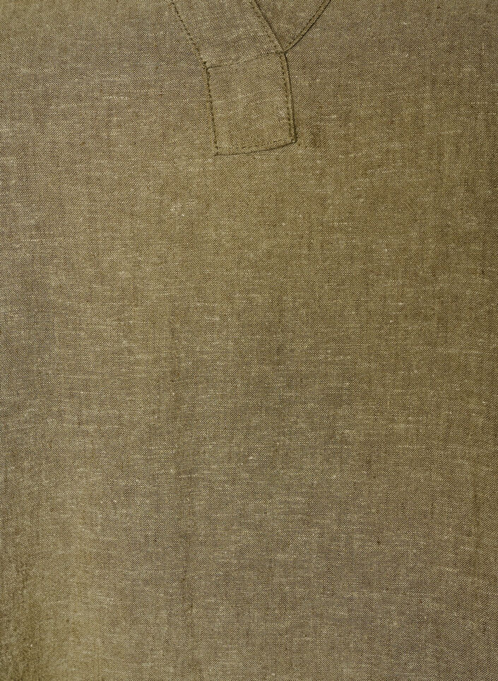 Midikjole i lin og viskose med 1/2 ermer, Gr&oslash;nn, Packshot image number 2