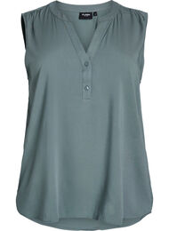 FLASH - Ermeløs bluse i viskose, Balsam Green