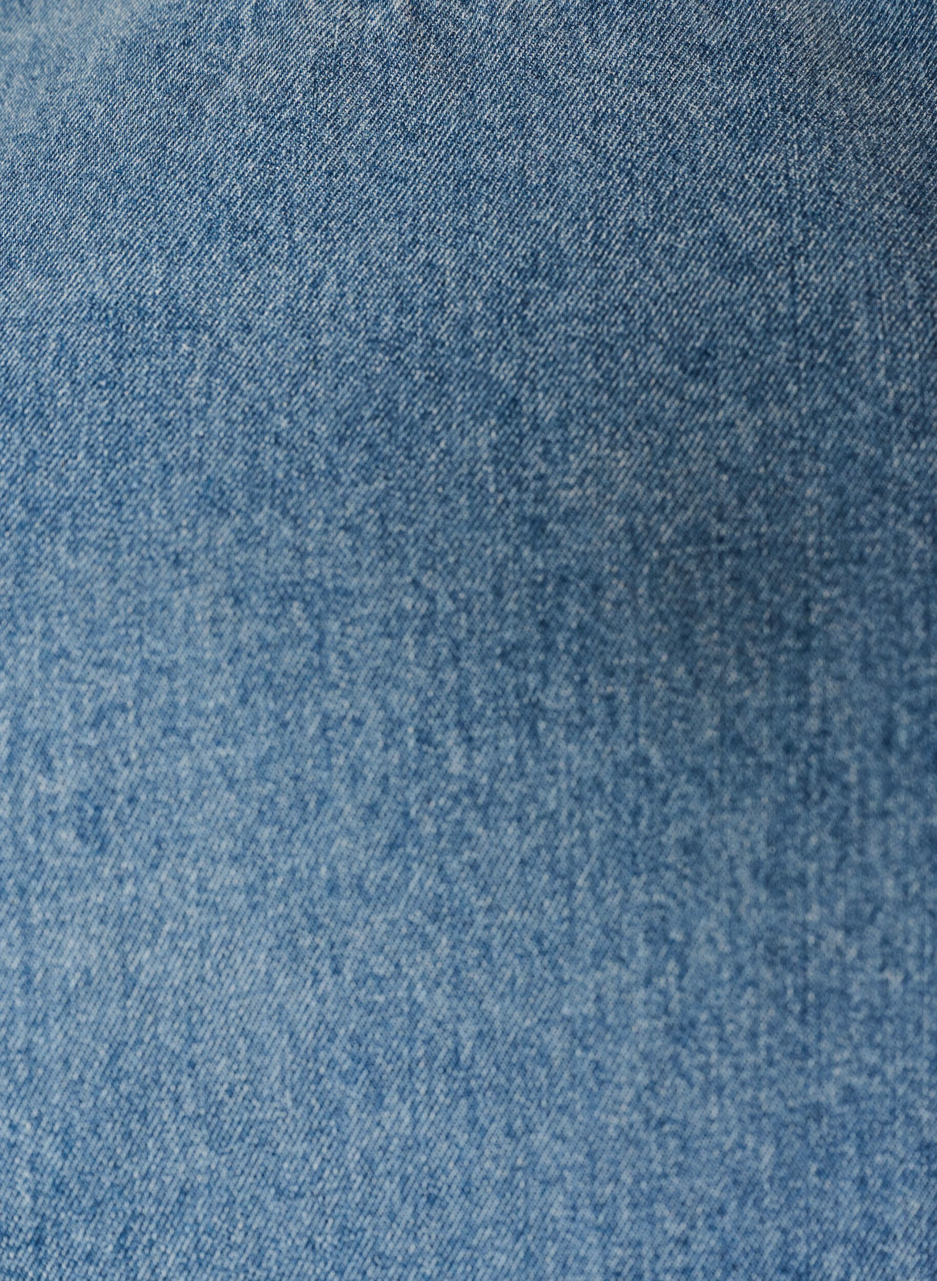 Zizzi Kortermet denimbluse med broderie anglaise, Bl&aring;, Packshot image number 2