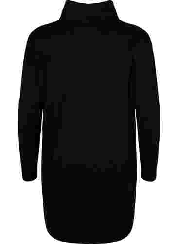 Tunika med lange ermer og høy hals, Black, Packshot image number 1