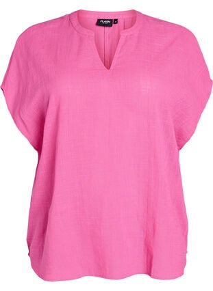 Zizzi FLASH - Løs bluse med cap-ermer, Rosa, Packshot image number 0