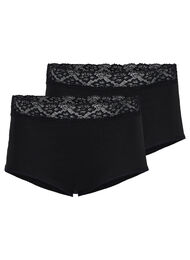 Bomullstruse med blonder, 2.stk, Black