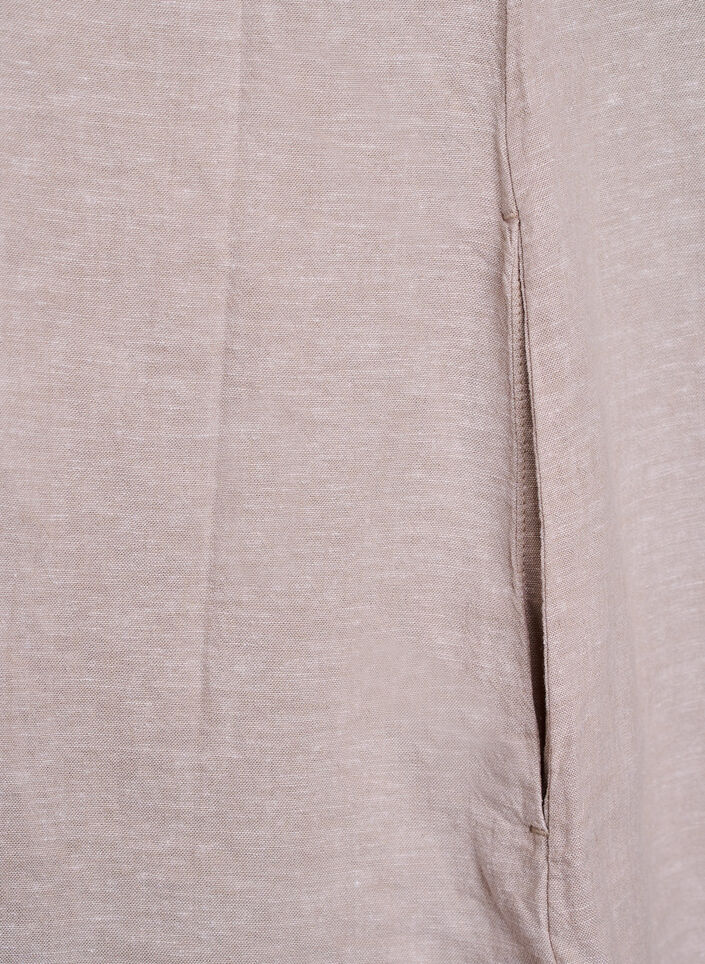 Tunika i lin og viskose med A-form, Beige, Packshot image number 4