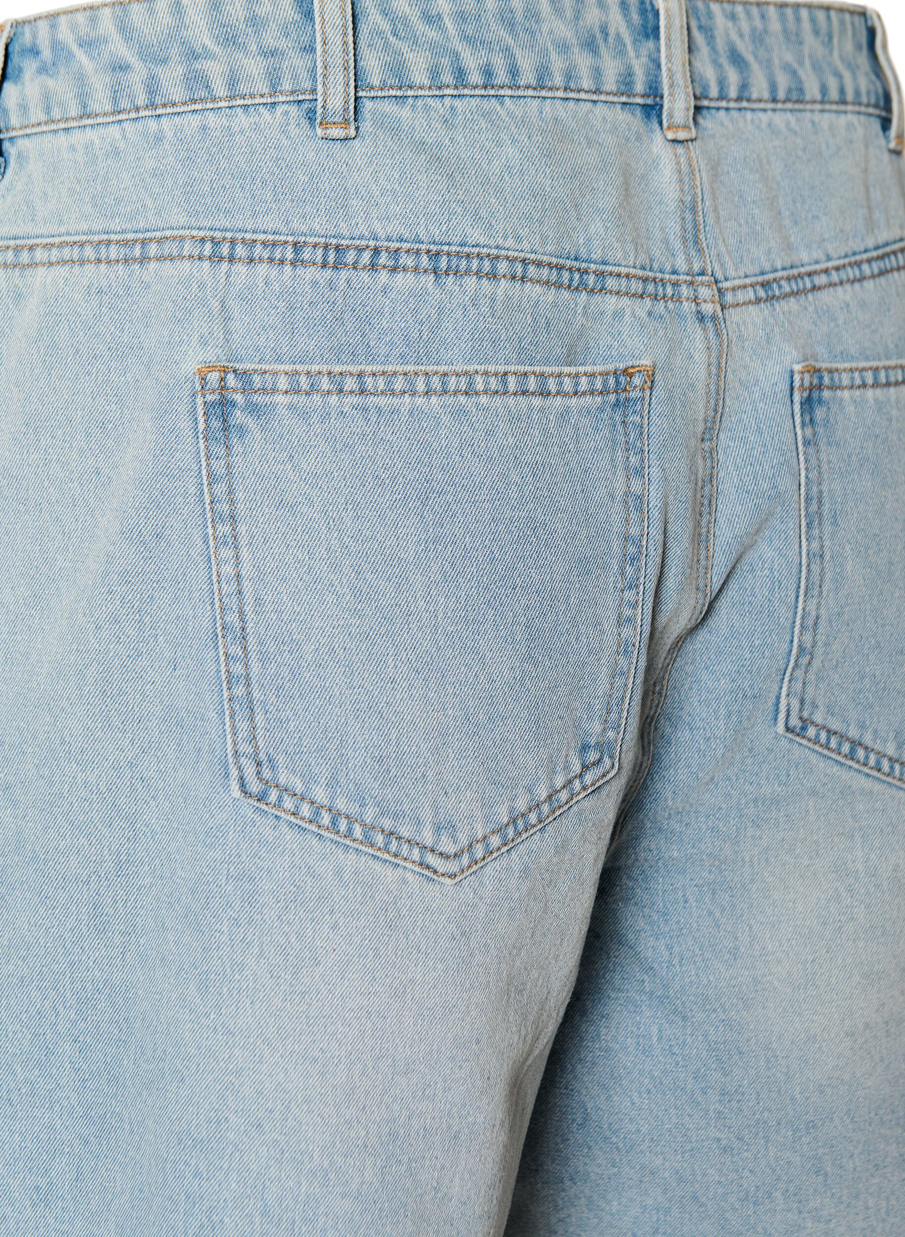 ZizziDenimskorts med omslagseffekt og h&oslash;y midje, Bl&aring;, Packshot image number 3