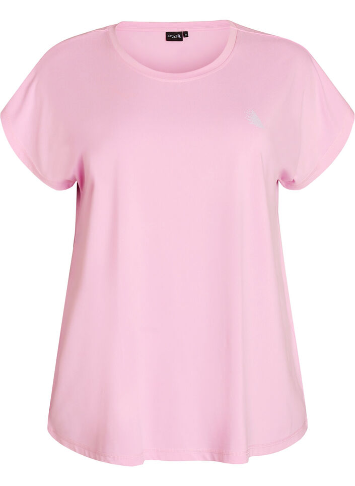 Ensfarget trenings-T-skjorte, Rosa, Packshot image number 0