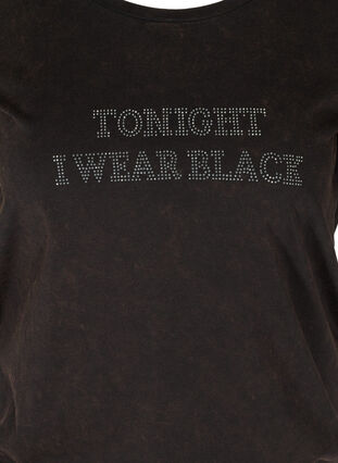 T-skjorte med smock i økologisk bomull, Black, Packshot image number 2