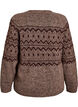 Jacquard m&oslash;nster cardigan, Brun, Packshot image number 1