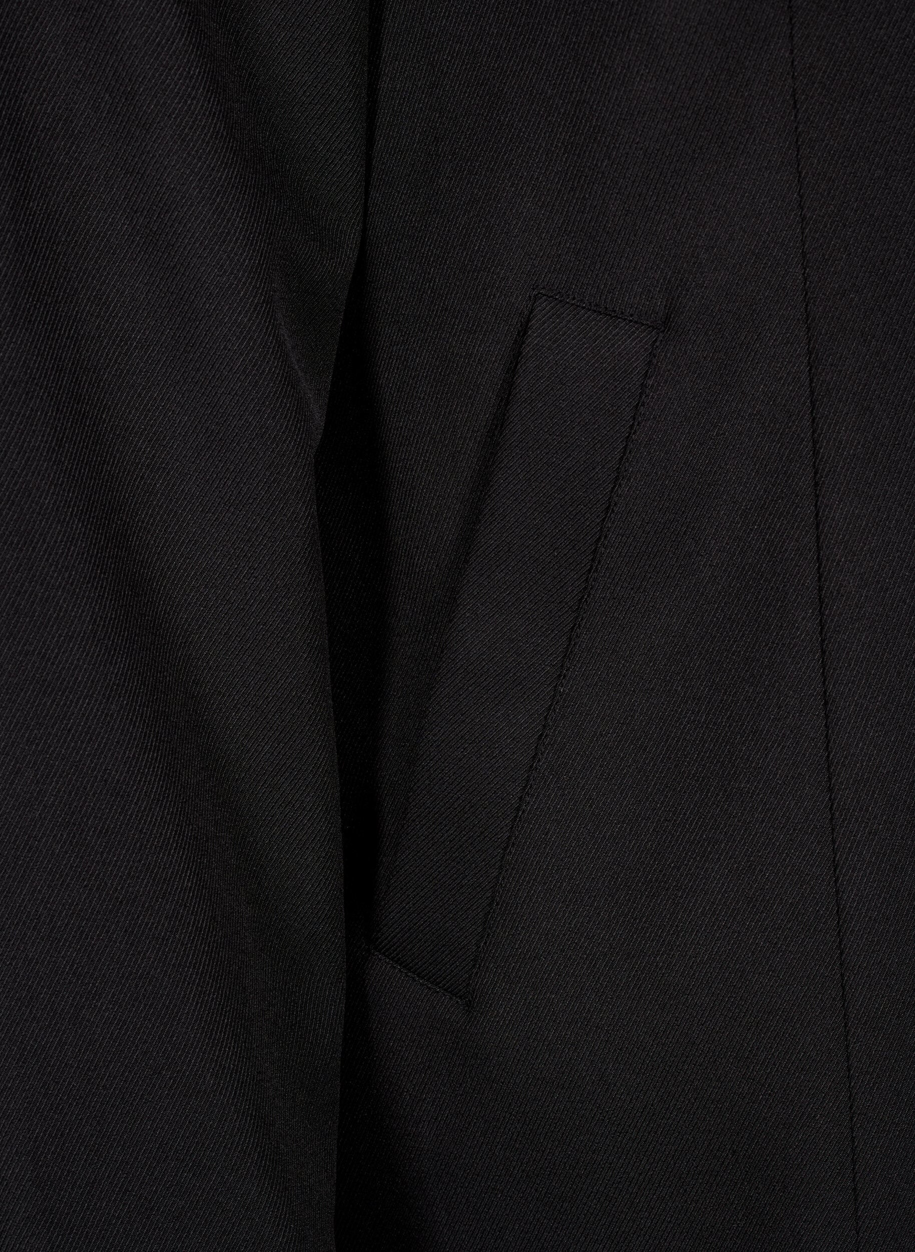 Zizzi V&aring;rjakke med skjult knappestolpe, Black, Packshot image number 3