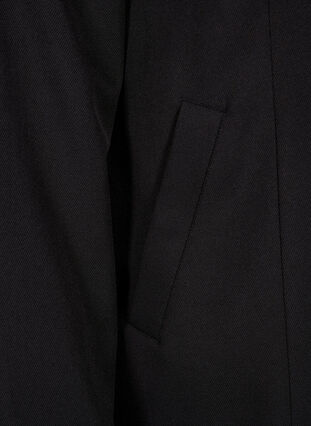 Zizzi Vårjakke med skjult knappestolpe, Black, Packshot image number 3
