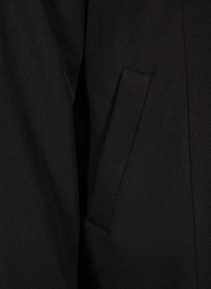 Vårjakke med skjult knappestolpe, Black, Packshot image number 3