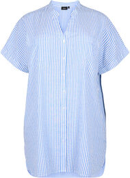 Stripete skjorte med brystlommer, Light Blue Stripe 