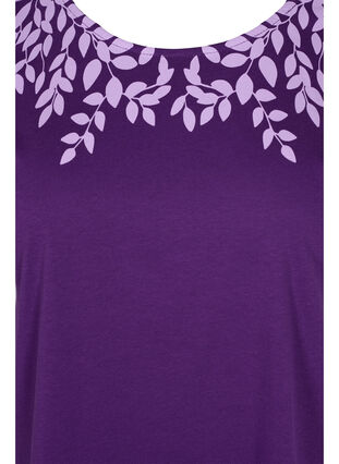 T-skjorte i bomull med mønster, Violet Ind Mel Feath, Packshot image number 2