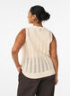 Strikket vest med hullbroderi og knyting, Beige, Model image number 2
