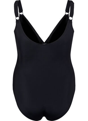 Badedrakt med wrap, Black, Packshot image number 1