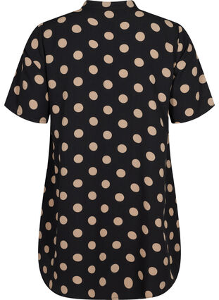 Zizzi FLASH - Blomstrete tunika med korte ermer, Black Brown Dot, Packshot image number 1