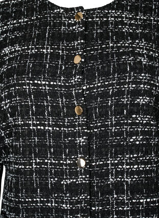 Boucléjakke med knapper, Black/White, Packshot image number 2