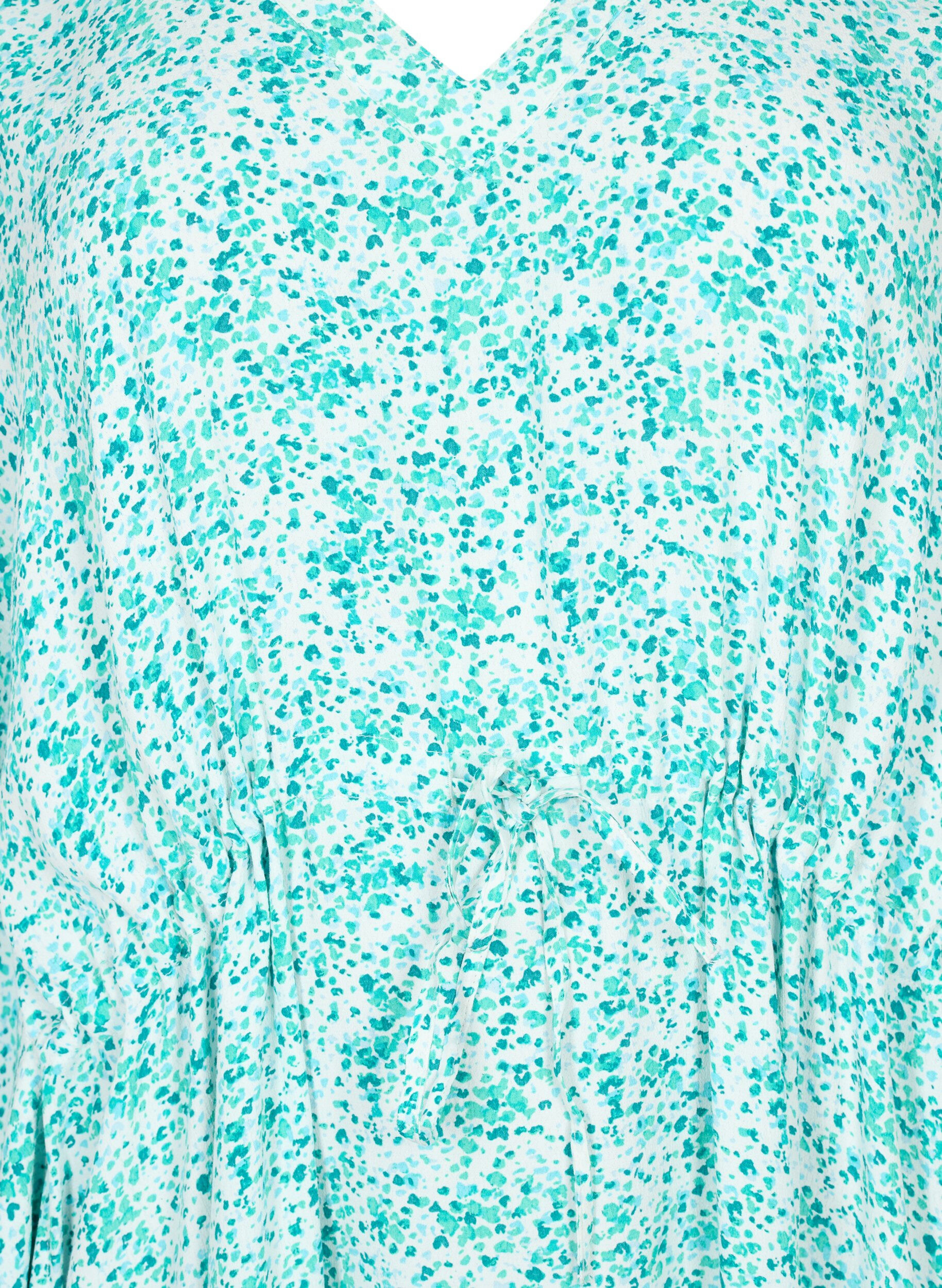 Zizzi Kaftan i viskose med print, Green Dot, Packshot image number 2
