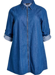 Kort denimkjole med glidelås, Blue Denim