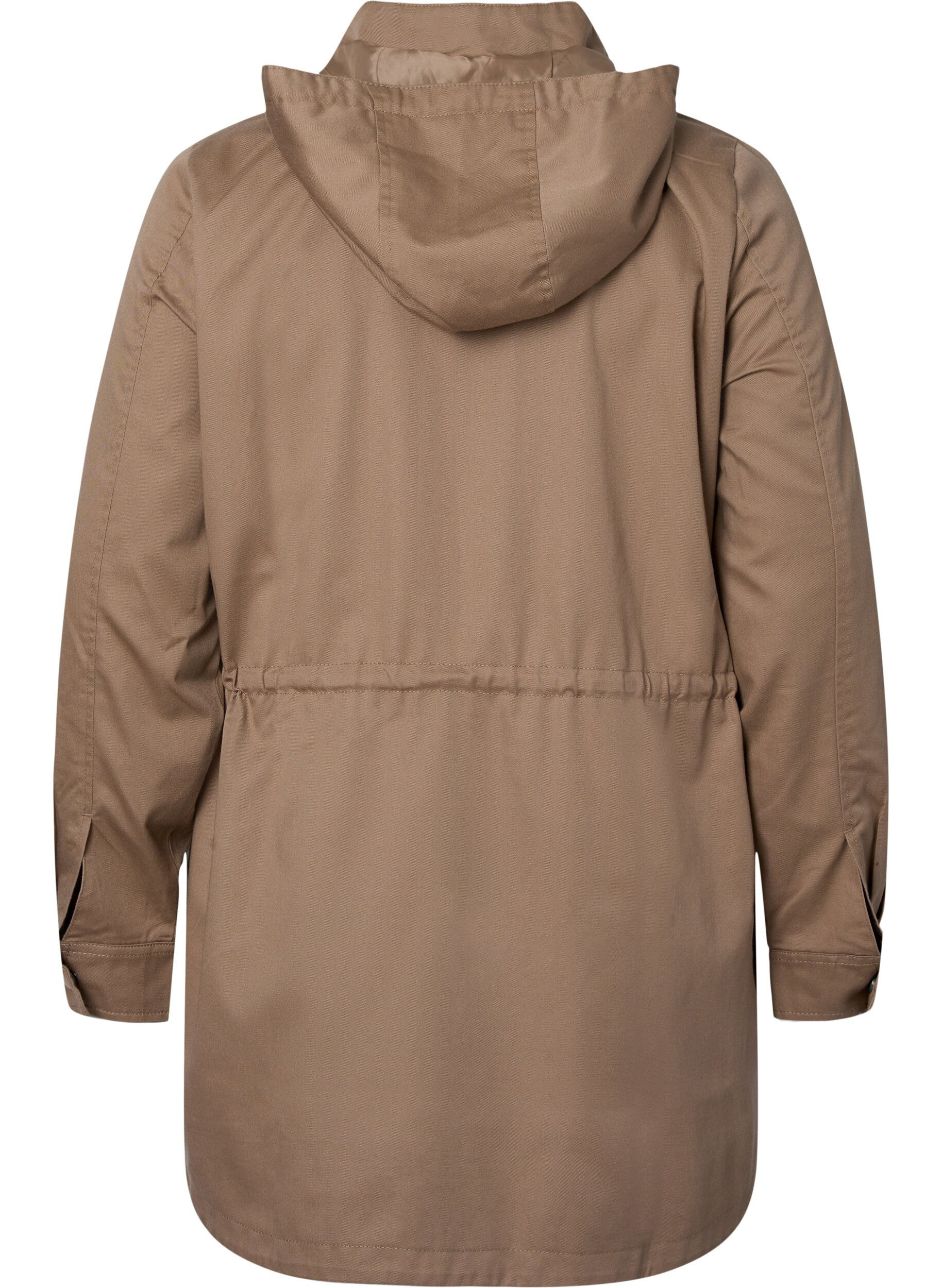 Zizzi Lang parkas med hette og lommer, Amphora, Packshot image number 1