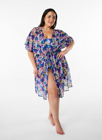 Strandkimono med trykk, Blå Strandkimono med trykk, Blå, Model