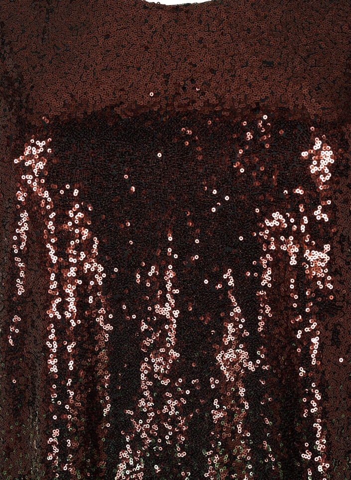 Paljettkjole med ballongermer, Scarab Ch. Coffee, Packshot image number 2